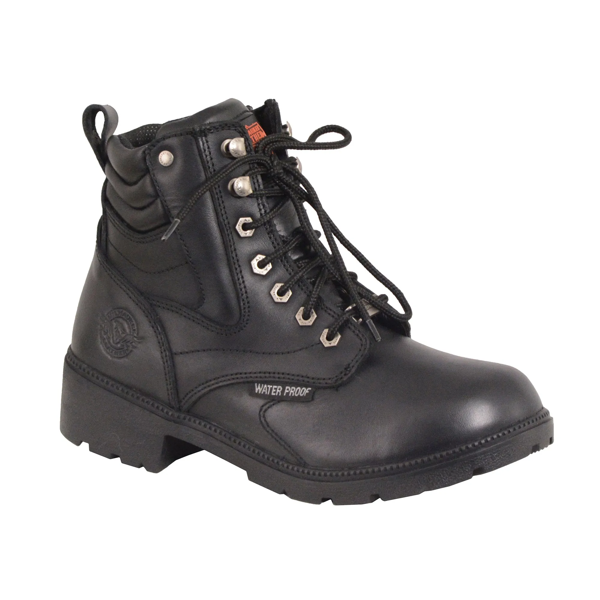 Women's Waterproof Side Zipper Plain Toe Boot