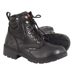 Women's Waterproof Side Zipper Plain Toe Boot