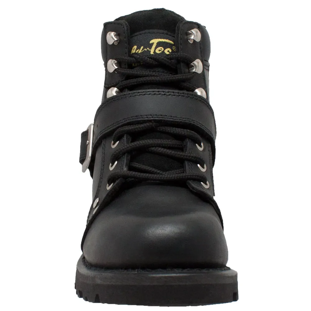 Women's YKK Zipper Black Biker Boot 8143